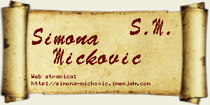 Simona Micković vizit kartica